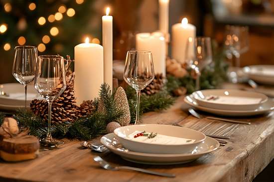 Foto: Weihnachtlich gedeckter Tisch